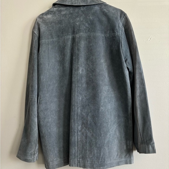 ISO Blue Leather Suede Jacket - Size S (fits like M or oversize S) - Picture 8 of 10